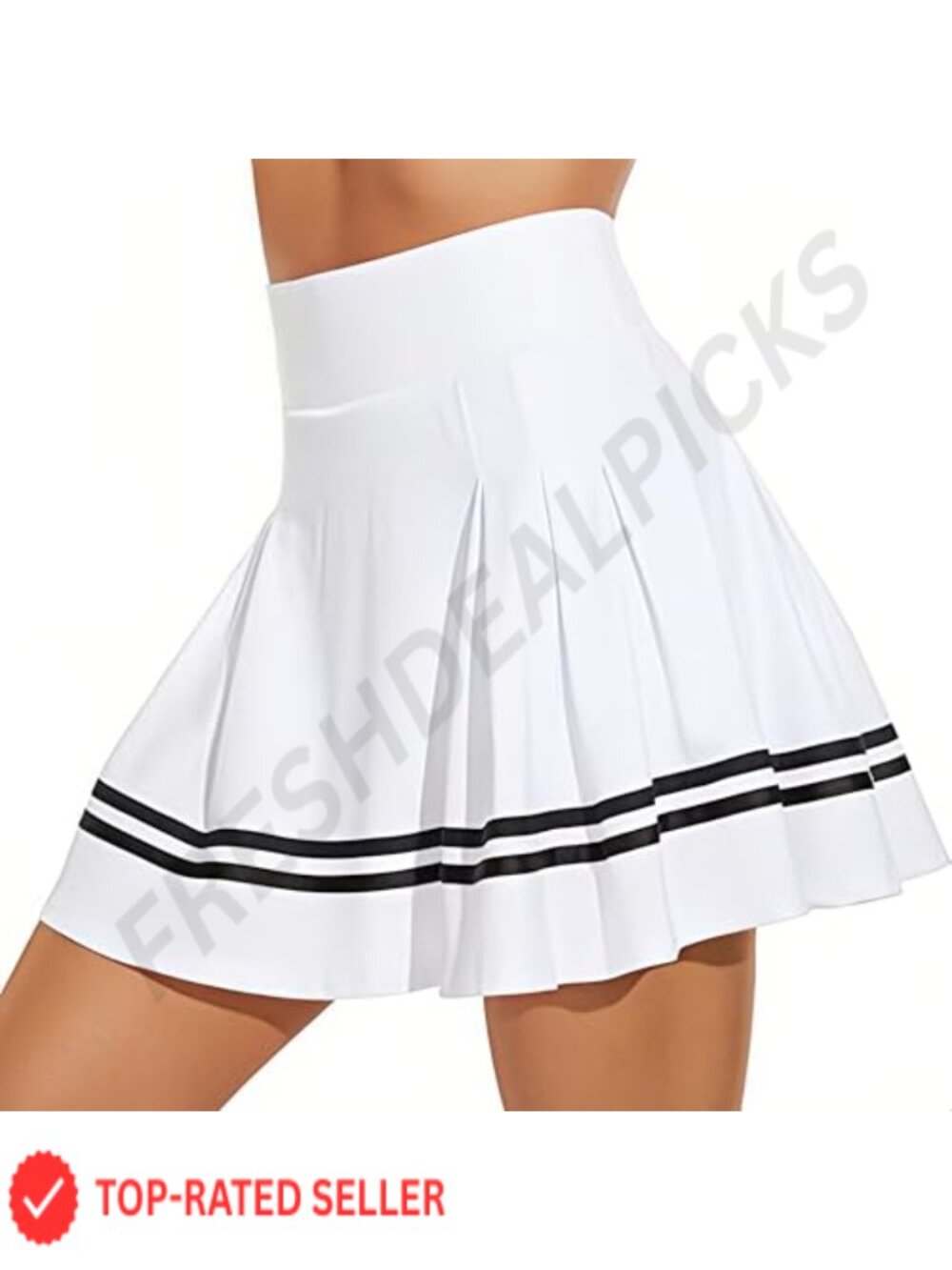 High Waist Pleated Tennis Skirt Built-in Shorts Dual Pockets A-Line Skort